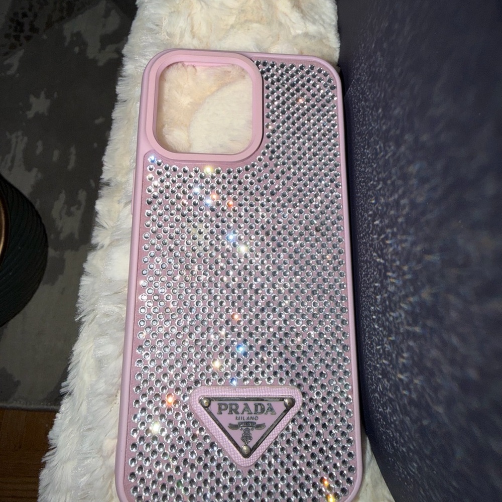 Prada Pink and Silver Cell Phone Case